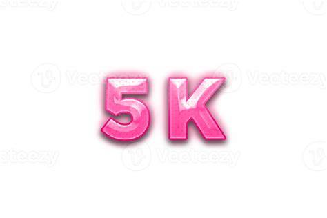 5 K Subscribers Celebration Greeting Number With Pink Design 23432604 Png