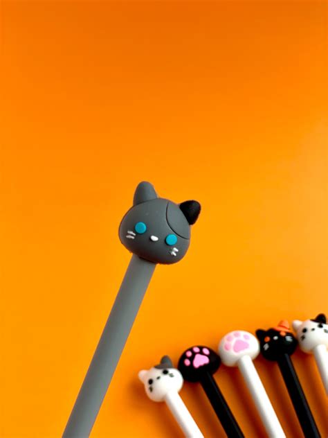 Cat Pen Cat Cat Paw Paw Gel Pen Black Ink Cute Kawaii Etsy