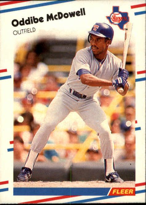 1988 Fleer Texas Rangers Baseball Card 473 Oddibe McDowell EBay