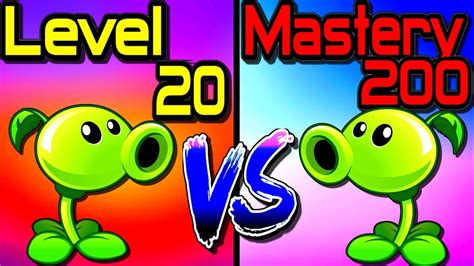 Compare Mastery 200 Vs Level 20 Peashooter Pvz 2 Gameplay Youtube