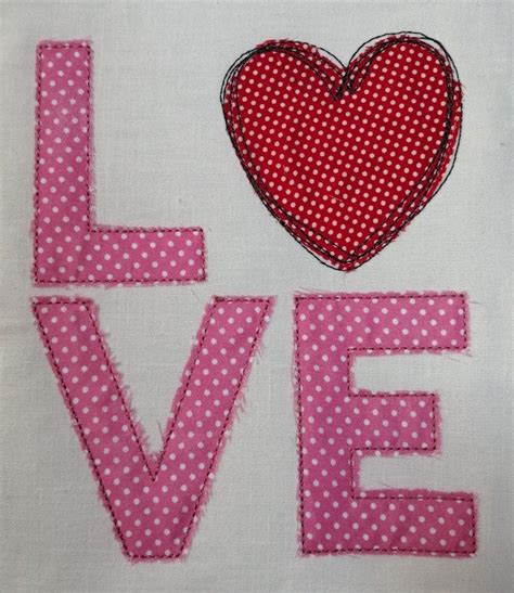 Raggy Love Applique Machine Embroidery Design Instant Etsy