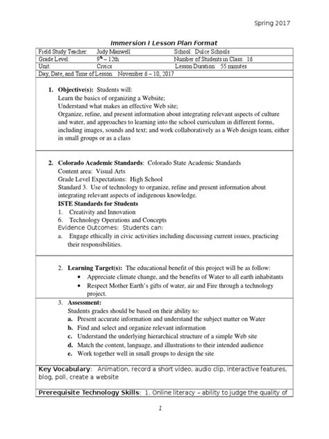 Im I Lesson Plan Template With Technology Pdf Educational Assessment Lesson Plan