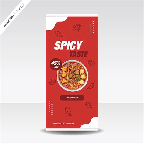 Seblak hot spicy food roll up banner loja promoção modelo de design Vetor Premium