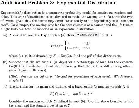 Solved Exponential Lambda Distribution Is A Parametric Chegg