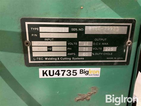 L Tec 225 Welder Bigiron Auctions