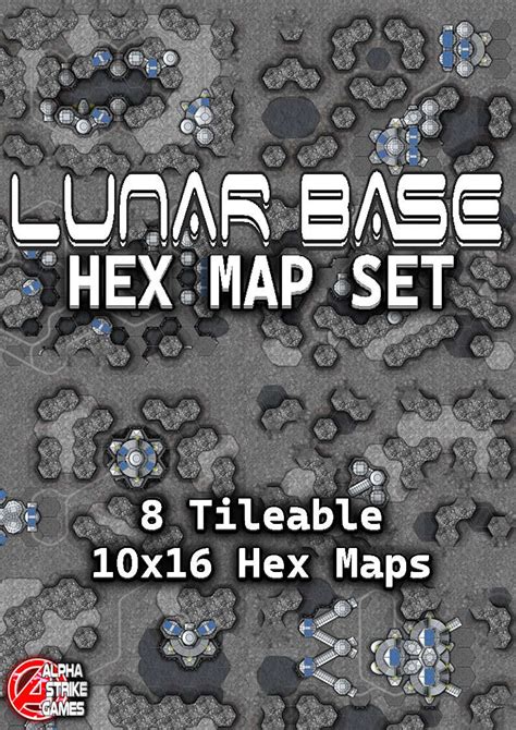 Lunar Base Hex Map Set Alpha Strike Games Limited Hex Maps Hex Maps Wargame Vault