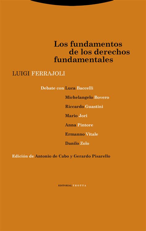 Libro Los Fundamentos De Los Derechos Fundamentales 9788481644364 Ferrajoli Luigi