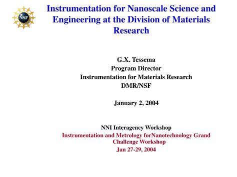 Ppt Instrumentation For Nanoscale Science And Engineering At The