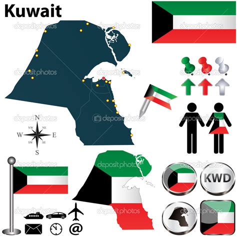 El mapa de Kuwait vector gráfico vectorial sateda imagen 26668389