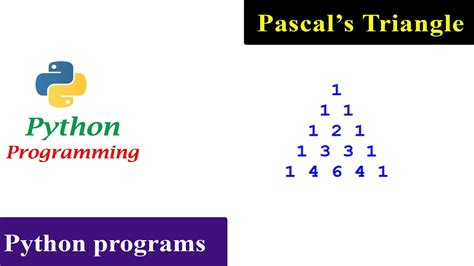 Pascal S Triangle Python Pattern Programs YouTube