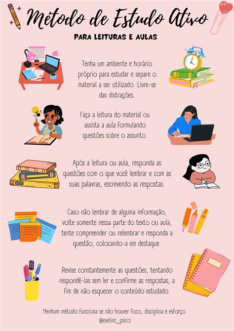 M Todo De Estudo Ativo Dicas De Estudos Dicas Para Estudar