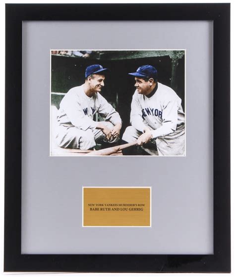 Babe Ruth And Lou Gehrig Yankees 16x19 Custom Framed Photo Display Pristine Auction