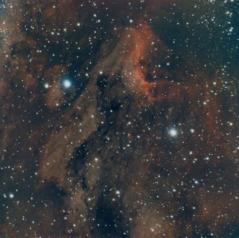 The Pelican Nebula IC 5070 And IC 5067 In Cygnus Sky Telescope