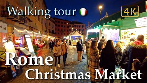 Christmas Market In Rome🎄piazza Navona Italy【walking Tour】4k Youtube