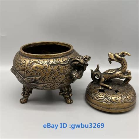 Chinese Old Bronze Hand Carved Animal Dragon Incense Burners W Qianlong