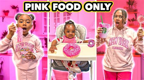 We Only Ate Pink Food For 24 Hours One Color Food Challenge The