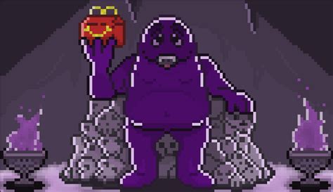 Grimace sitting on his throne. (OC) : r/PixelArt