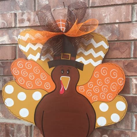 Turkey Door Hanger Fall Door Hanger Thanksgiving Door Etsy