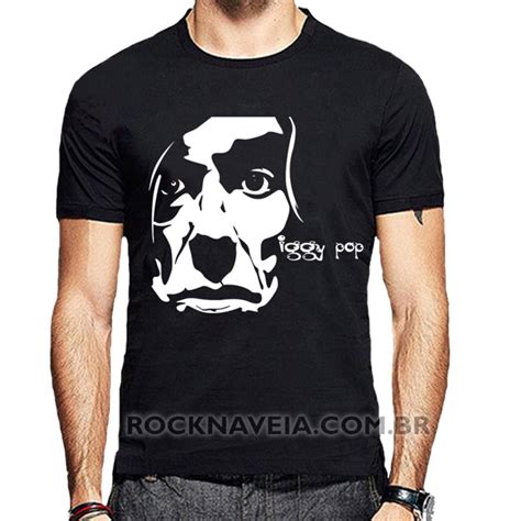 Camiseta Masculina Iggy Pop Vers O Estamparia Rock Na Veia