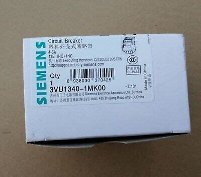 New Siemens Motor Protection Circuit Breaker Vu Mk One Year