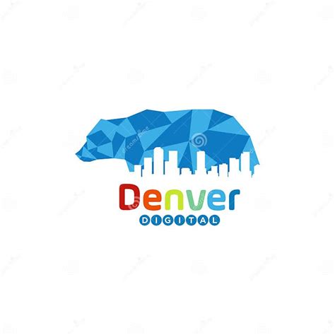 Logo Azul Del Oso Vectorial Del Logo De La Ciudad Del Denver