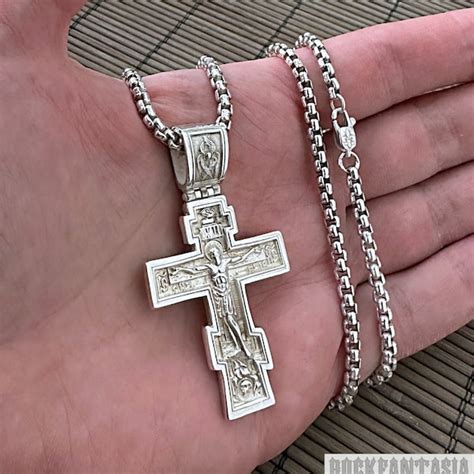 Orthodox Silver Crucifix Pendant Etsy