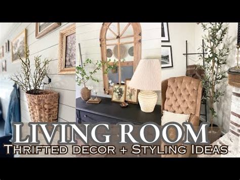 LIVING ROOM TOUR 2024 HOW TO DECORATE WITH THRIFT STORE FINDS THRIFTED