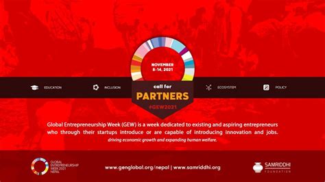 Call For Partners To Celebrate Global Entrepreneurship Week Gew 2021