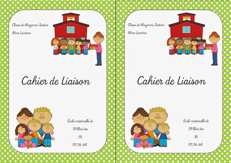 La Maternelle De Laurène Couverture Cahier De Liaison Personnalisable