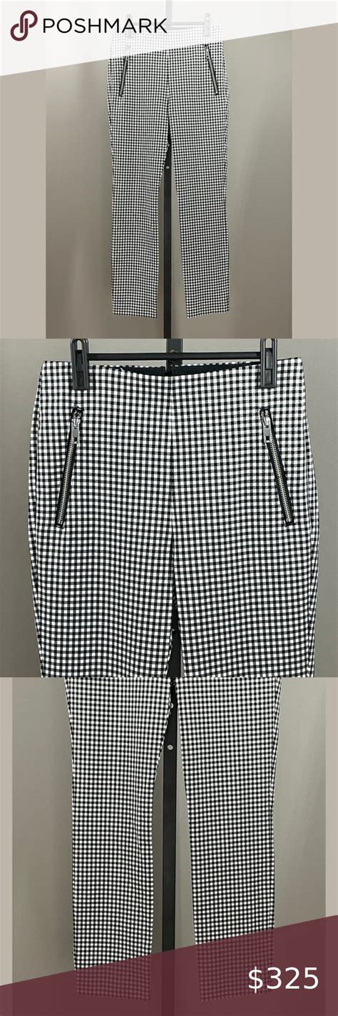 New Rag Bone Simone Gingham Plaid Pants In Cotton Cropped