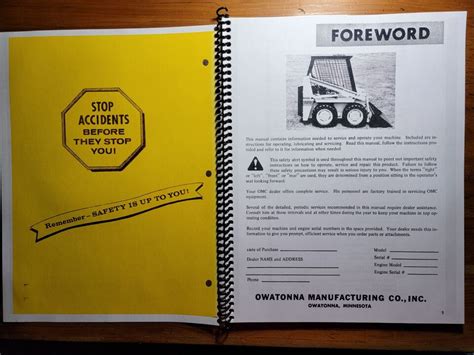 Omc Owatonna 320 Mustang Skid Steer Loader Owner Operator Manual 003