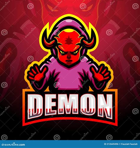 Demon Mascot Esport Logo Design Cartoon Vector Cartoondealer