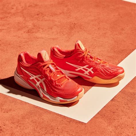 Asics Court Ff 3 Novak Clay Mens Tennis Shoes Fiery Redwhite