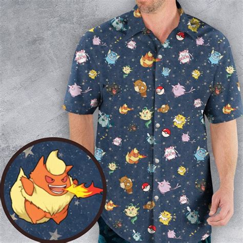 Gengar As Eevee Pokemon Pattern Hawaiian Shirt Button Down Shirt