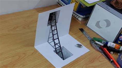 How To Draw 3d Drawing Of Stair On Holes For Beginners Tutorial Video