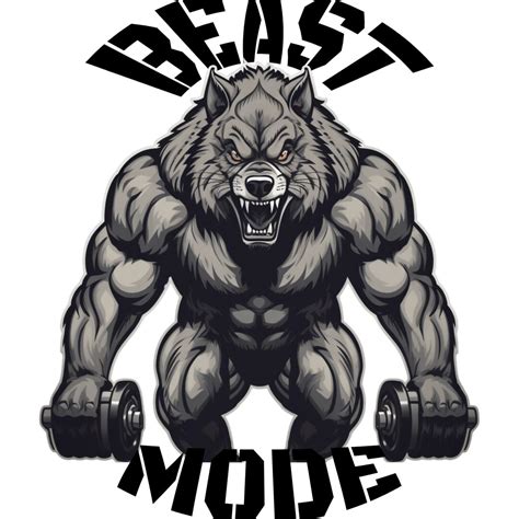 Muscular Wolf Workout Png Files Beast Mode Png Workout Etsy