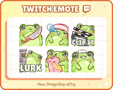 Twitch Emote / Cute Frog Emotes Pack 1 knife Sleep Clip - Etsy Canada