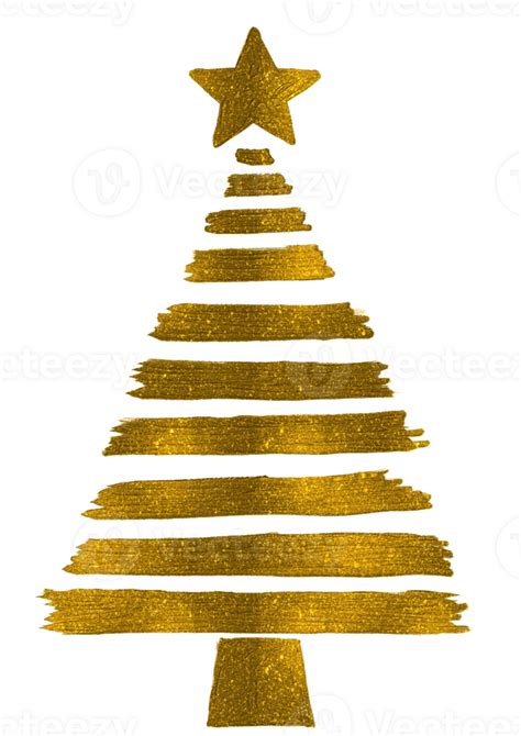 Gold Glitter Particles Christmas Tree With Star 35456400 PNG