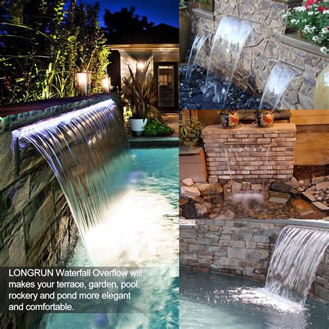 Buy LONGRUN Water Fountain Pond Waterfall Cascade 90cm Acrylic