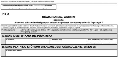 Jak wypełnić PIT 2 Instrukcja krok po kroku blog inFakt