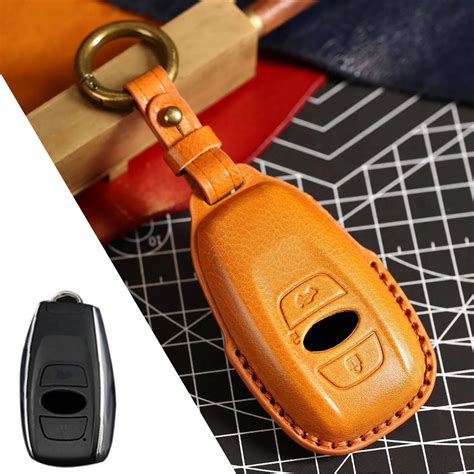 Leather Car Key Case Cover Fob Protector Accessories For Subaru