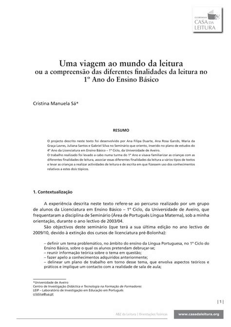 PDF ou a compreensão das diferentes finalidades da leitura no