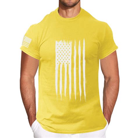 Nsqfkall Mens American Flag T Shirts Short Sleeve Usa Flag Crewneck