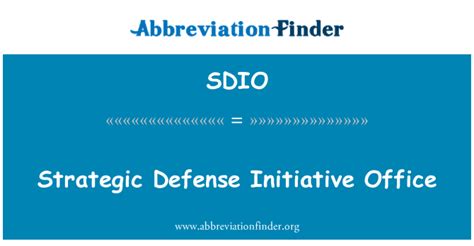 Sdio は 戦略的な防衛率先のオフィス Strategic Defense Initiative Office を表します