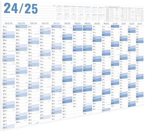 Schülerkalender 2024 2025 Jahresplaner DIN A1 groß gefaltet für Schüler