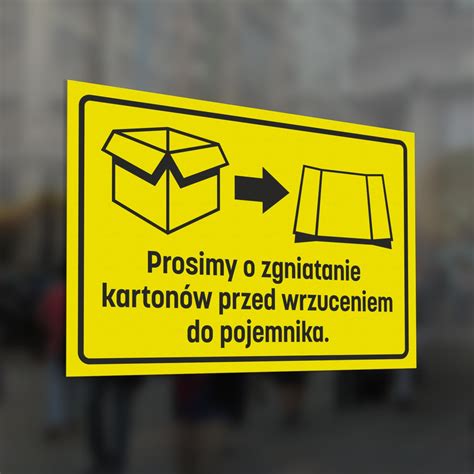 Prosimy Zgniatać Kartony 2030 cm naklejka DY0L Oznakowanie PRO