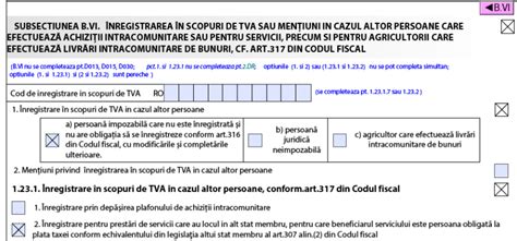 D Completare In Vederea Solicitarii Codului Special De Tva