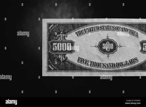Five thousand dollar bill Black and White Stock Photos & Images - Alamy