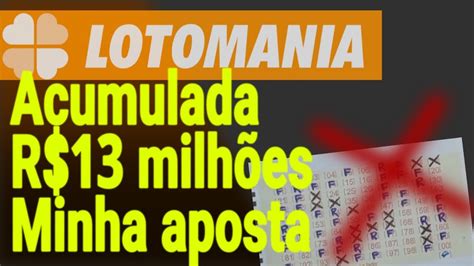 Lotomania acumulada 13 milhões de reais conc 2572 lotomania