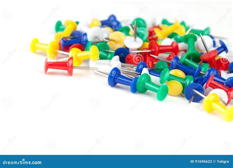 Scattered Colored Clerical Buttons Stock Image Image Of Metal